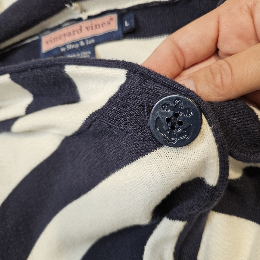 Vineyard Vines 100% Cotton Striped Lightweight Sweater Size Large - Picture 9 of 11